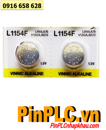 Pin cúc áo 1.5v Alkaline VINNIC L1154F, AG13, LR44, A76, V13GA 